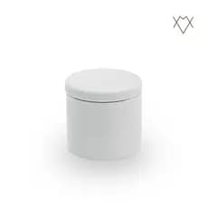 Pote Para Banheiro Lavabo de Porcelana Branca Com Tampa 8cm Porta Algodão Higiene