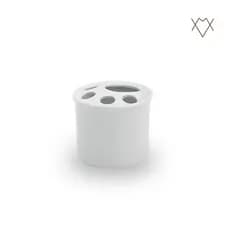 Porta Escova Pasta de Porcelana Branca Higiene
