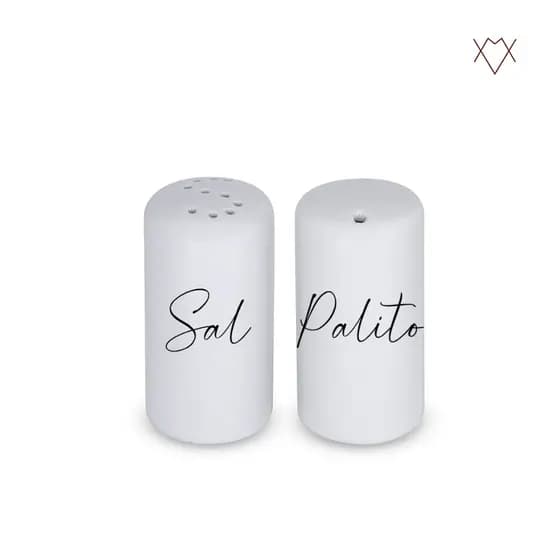 Kit Saleiro e Paliteiro de Porcelana para Mesa Posta