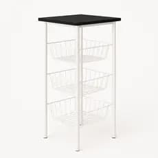FRUTEIRA DE AÇO COM TAMPO MDF LAQUEADO – 36x45x96 CM