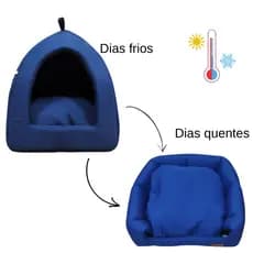 Cama Toca Iglu 2 x 1 Para Cachorro e Gato Caminha Pet Cabana