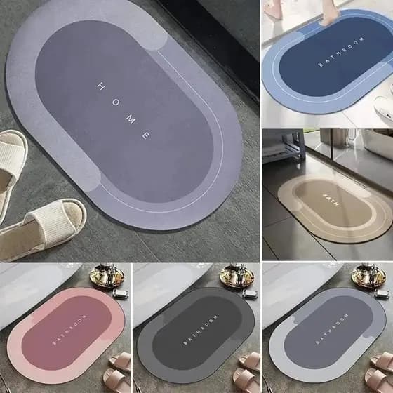 Tapete Antiderrapante de Banheiro Super Absorvente Secagem Rápida Chuveiro Cozinha Varanda 38*58