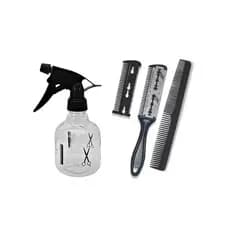Borrifador Spray Pulverizador + Pente Navalha Aparador e Pente Barbeiro Cabeleireiro Profissional