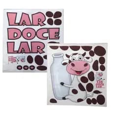 Adesivo Decorativo para Geladeira Móveis Paredes Vaquinha com Garrafa de Leite Lar Doce Lar