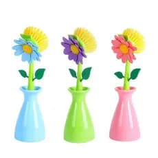 Escova Flor Multiuso Com Suporte Plástico Para Cozinha Banheiro Decoração Meiga Limpeza