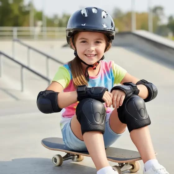 Kit Proteção Infantil 7 Peças Radical Capacete Cotoveleira Joelheira Luvas P/ andar Skate Bicicleta Patinete Patins