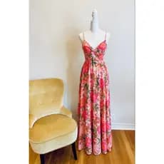 VESTIDO LONGO - VESTIDO LONGO ESTAMPADO - VESTIDO ESTILO FARM - VESTIDO P - VESTIDO TAM UNICO