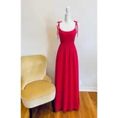 VESTIDO LONGO VERMELHO - VESTIDO ROMANTICO - VESTIDO - VESTIDO TAM UNICO