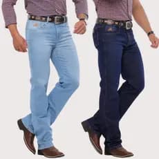Kit 2 Calças Masculina Tradicional Rodeio Country Montaria Jeans Grosso Com Lycra Texana Elastano