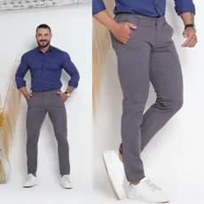 CALÇA MASCULINA SARJA ESTILO MODERNO CASUAL Sport Fino BOLSO EMBUTIDO Brim Alfaiataria COM LYCRA