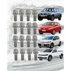 Jogo Parafusos Cromados Roda VW Gol Voyage Saveiro Up – 16 Peças Ch17