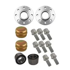 Kit Cubo De Roda Multifuro Carretinha 8 Parafusos 2 Calotas 2 Rolamentos