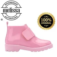 Mini Melissa Chelsea Boot Coturno Infantil Botinha Quente Peluciada Solado Em EVA Fecho Em Velcro