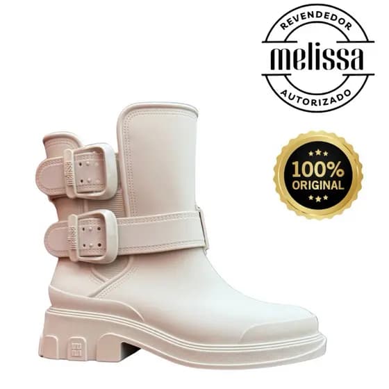 Melissa Bang Boot off white- Original com Fivela Dupla ajustavel| Revendedor Autorizado