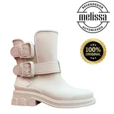 Melissa Bang Boot off white- Original com Fivela Dupla ajustavel| Revendedor Autorizado