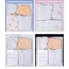 Kit 4 Saquinho Saída De Maternidade Saco Maternidade Bebê Organizador Envelope Com Ziper