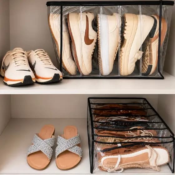 Kit Organizador De Sapatos Porta Sapato Organizador De Guarda Roupa Sapateira Organizadora
