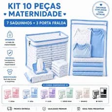 7 Saquinhos Maternidade Multiuso + 3 Organizador Necessaire