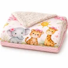 Cobertor Infantil Mantinha 95x75cm Coberdrom Bebê Dupla Face Estampado Sherpa