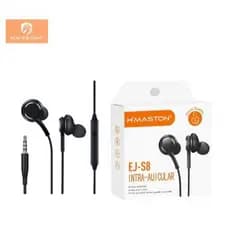 H'maston Fone de Ouvido EJ-S8 com Microfone Preto 1,2 metros