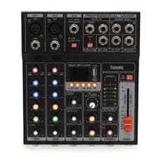 Mesa de Som 5 Canais MP3 Estéreos Efeitos USB TOMATE TYT005 110V/220V