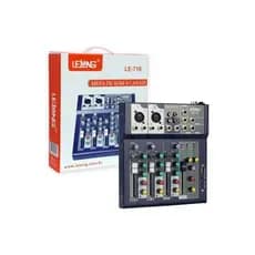 Mesa de Som Digital 4 Canais LELONG Bluetooth USB Mixer MP3 LE-710