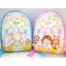 10 Mochilas Personalizadas – Lembrancinhas de Aniversário Tema Circo Unissex, bolsa circo personalizada.