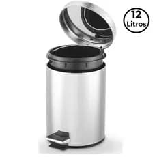 Lixeira Inox Com Pedal 12, 5, 3 Litros Para Banheiro Cozinha Escritório Cesto De Lixo Não Enferruja Resistente