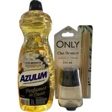 KIT CHA BRANCO  LIMPADOR PERFUMADO 1L + DIFUSOR DE AROMAS 100ML
