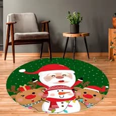 Tapete Redondo Natalino 88x88cm | Quarto, Sala, Decoração | Noel, Natalino