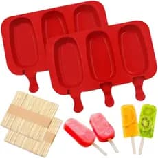Forma de Picolé em Silicone Para Sorvete com Palitos Divertido