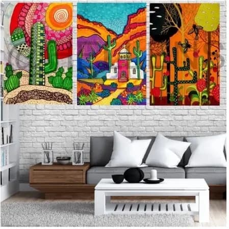 Kit 3 Quadros Decorativos 40x60 Sala, Quarto, Escritório Cozinha Área de lazer Decoração plaquinha Cangaço Nordeste
