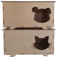 Nicho Caixa Gatos e Cachorros Casa Toca Parede Mdf Cru Playground COM O NOME DO SEU pet
