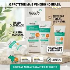 Protetor Solar Facial Needs - Controle Oleosidade Niacinamida + Vitamina E FPS 70 - 40g