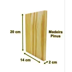 Mega Kit com 25 Peças de Madeiras 20x15x2 cm Maciça Pinus