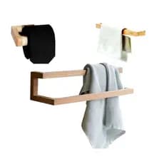kit De Suporte C/ 3 Peças Para Banheiro Feito em Madeira