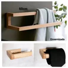 Suporte de Toalhas + Suporte de Papel Higiênico
