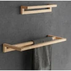 Suporte Para Toalhas Kit 2 Peças Em Madeira Pinus