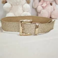 Cinto Feminino De Palha Cor Dourado Cintura Elástica Moda Apresenta Balada Festa5CM金草编