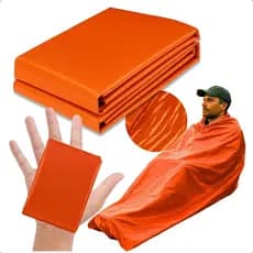Saco de dormir aluminizado para emergência manta térmica de dormir