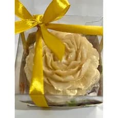 Vela Aromática Flor Peônia Dourada Presente Perfumada 100g
