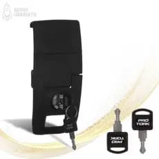 Fechadura Trava Completa Para Baú Bauleto Pro Tork 28 Litros / 45 Litros Preto com Chave Moto