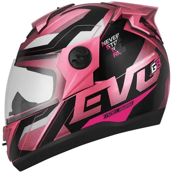 Capacete Para Moto Fechado Barato Evo G8 Varias cores Motoqueiro Masculino Feminino Pink