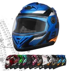 Capacete Para Moto Fechado Barato Evo G8 Varias Motoqueiro Masculino Feminino Promoção Azul Laranja