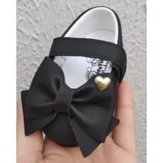 SAPATINHO DE BEBÊ LÇ PADRÃO FRONTAL RN Preto