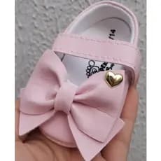 sapatilha laço padrão frontal bebê infantil rn batizado uma fofura