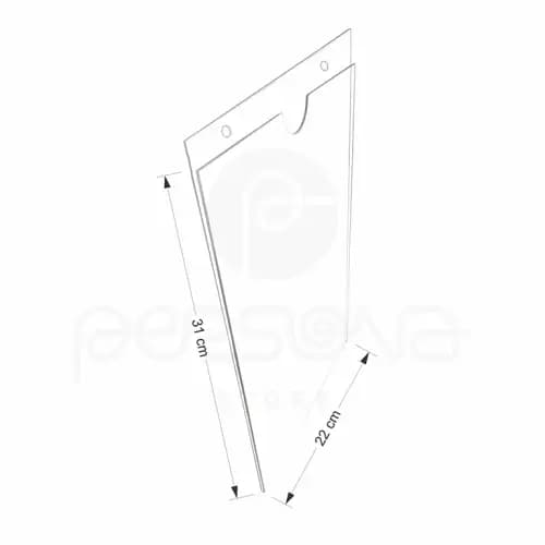 KIT 5pç Porta Folha A4 de Parede - Vertical com Fundo de Acrílico Parafuso