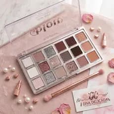 Paleta de Sombras Dear Diary Ruby Rose 18 Cores Linha Blow Mix de Tons Suaves e Intensos