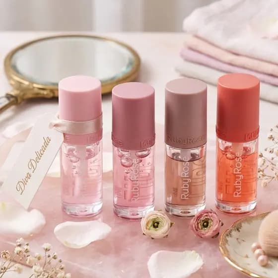 Lip Oil Fresh Lips Ruby Rose Original Gloss Hidratante Labial Efeito Glow