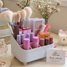 Organizador de Maquiagem Multiuso e Moderno para Acessórios de Cosméticos Batons e Pincéis